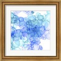 Framed Bubble Square Aqua & Blue II