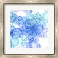 Framed Bubble Square Aqua & Blue II