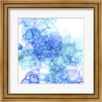 Framed Bubble Square Aqua & Blue III