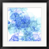 Bubble Square Aqua & Blue III Framed Print