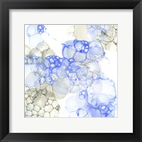 Framed 'Bubble Square Blue & Grey IV' border=