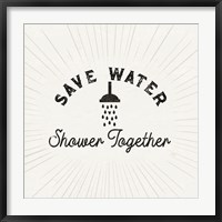 Framed Bath Art VII-Save Water