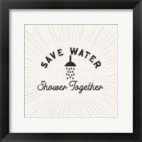 Framed Bath Art VII-Save Water
