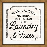 Framed Laundry Art III-Laundry & Taxes