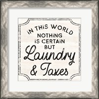 Framed Laundry Art III-Laundry & Taxes