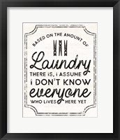 Laundry Art portrait I-Based on Amount Framed Print