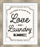 Framed Laundry Art portrait II-Love & Laundry