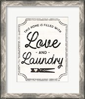 Framed 'Laundry Art portrait II-Love & Laundry' border=