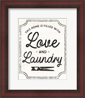 Framed Laundry Art portrait II-Love & Laundry