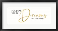 Framed Sentiment Art panel II-Follow your Dreams