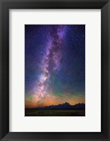 Framed Milky Way dawn over Tetons 1827