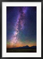 Framed Milky Way dawn over Tetons 1827