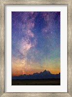 Framed Milky Way dawn over Tetons 1858e