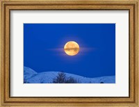 Framed Moonset Oquirrh Mountain 1219