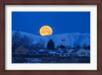 Framed Moonset Oquirrh Mountain 1235