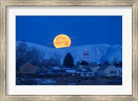 Framed Moonset Oquirrh Mountain 1235