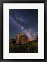 Framed Milky Way over Vintage Wooden Granary