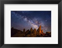 Framed Milky Way over pinnacles Alabama Hills