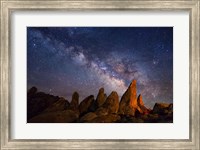 Framed Milky Way over pinnacles Alabama Hills