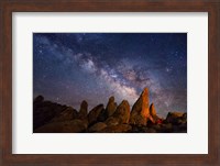 Framed Milky Way over pinnacles Alabama Hills