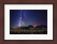 Framed Starry night over Grand Teton Range