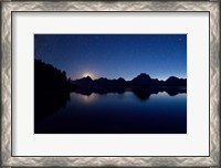 Framed Teton Moonset over Jackson Lake