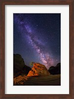 Framed Zion's Struggling Little Tree with Milky Way