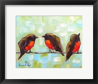 Framed 3 Robins on a Wire