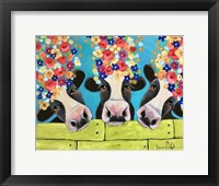 Framed Cows & Flowers