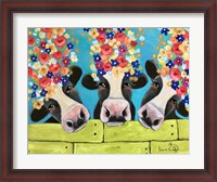 Framed Cows & Flowers