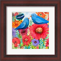 Framed Blue Bird Bouquet