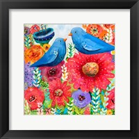 Framed Blue Bird Bouquet