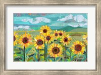 Framed Sunflowers At Dusk