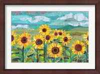 Framed Sunflowers At Dusk
