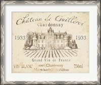 Framed French Wine Label IV Cream