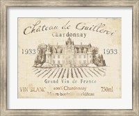 Framed French Wine Label IV Cream