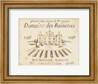 Framed French Wine Label III Cream