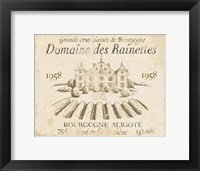 French Wine Label III Cream Framed Print