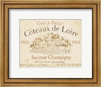 Framed French Wine Label II Cream