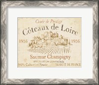 Framed French Wine Label II Cream