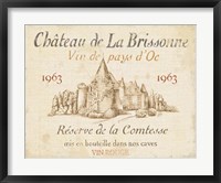 Framed French Wine Label I Cream