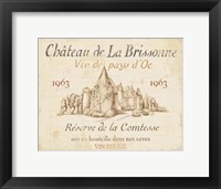 French Wine Label I Cream Framed Print