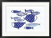 Framed Blue Fish IV