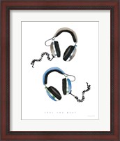 Framed Headphones Love Blue Gray