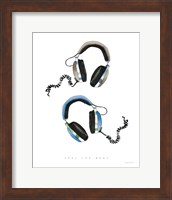 Framed Headphones Love Blue Gray