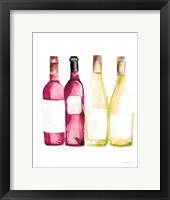 Pop the Cork III Red and White Wine Framed Print