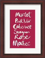 Framed Pop the Cork Wine Words I