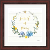 Framed 'Bees and Blooms - Sweet As Honey Wreath' border=