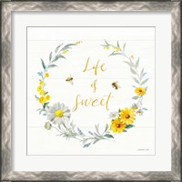 Framed 'Bees and Blooms - Life is Sweet Wreath' border=