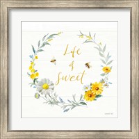 Framed Bees and Blooms - Life is Sweet Wreath